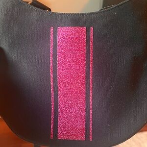 Quilted Koala Stylish Black and Glitter Pink Crossbody Women's Bag